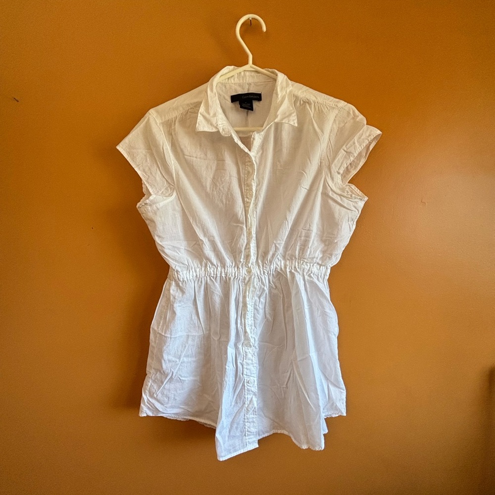 CK White Button-Up Women's Top